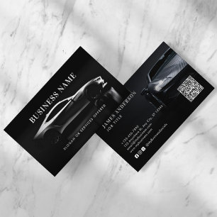 Cartão De Visita Código QR Moderno/Veículo/Automático e Mídia Socia