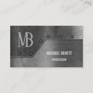 Cartão De Visita Código QR | Monograma de Parede de Aço