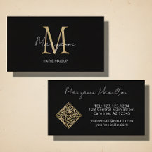 Código QR Monograma Preto Dourado