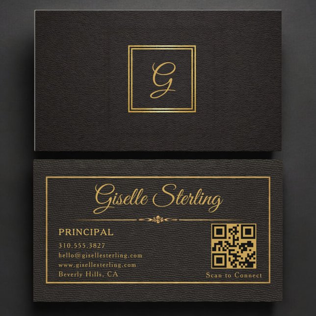 Cartão De Visita Código QR Monogramado Principal (Criador carregado)