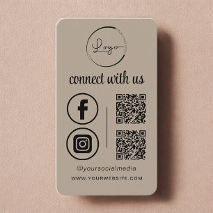 Cartão De Visita Código QR Neutro Conecte-se Conosco