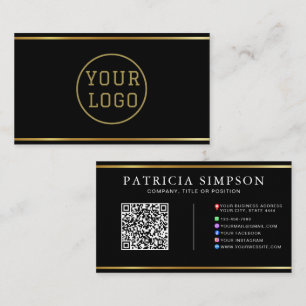 Cartão De Visita Código QR Ouro Preto   Ícones de Logo e Mídias Soc