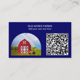 Cartão De Visita Código QR País Fazenda Vermelho Barn Azul Nome do 
