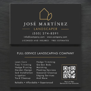 Cartão de Visita Código QR Paisagista Serviço de G