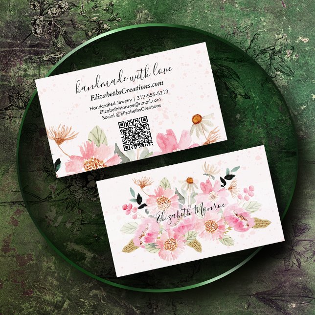 Cartão De Visita Código QR para artesanato com amor doméstico (Criador carregado)