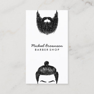 Cartão De Visita Código Qr para barba de barba de hipster