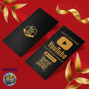 Cartão De Visita Código QR para se inscrever no Black Gold YouTube