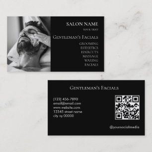 Cartão De Visita Código QR para tratamentos faciais de cuidados com