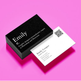 Cartão De Visita Código QR personalizado de definição de nome moder