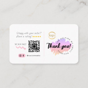 Cartão De Visita Código QR Personalizado de Mídia Social Criativo L