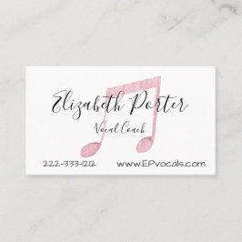 Cartão De Visita Código QR Personalizado de Notas Musicais em Aquar