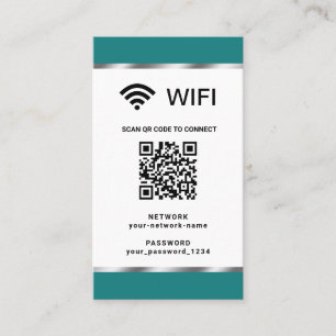 Cartão De Visita Código QR personalizado de rede Wifi e senha