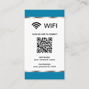 Cartão De Visita Código QR personalizado de rede Wifi e senha