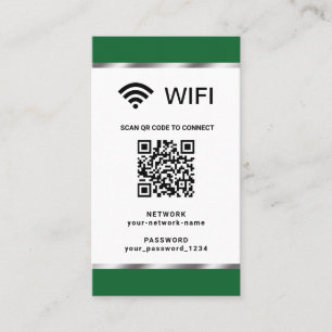 Cartão De Visita Código QR personalizado de rede Wifi e senha