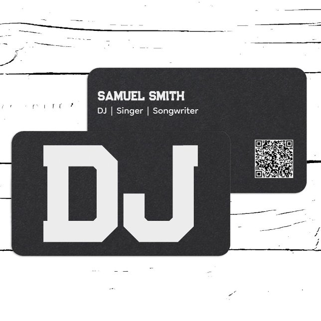 Cartão De Visita Código QR personalizado DJ (DJ Custom QR Code Business Cards)