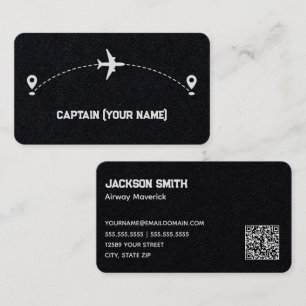 Cartão De Visita Código QR Personalizado do Capitão da Aeronave