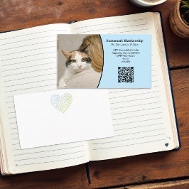 Cartão De Visita Código QR personalizado do Pet Care e foto
