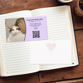 Cartão De Visita Código QR personalizado do Pet Care e foto