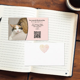Cartão De Visita Código QR personalizado do Pet Care e foto