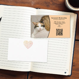 Cartão De Visita Código QR personalizado do Pet Care e foto