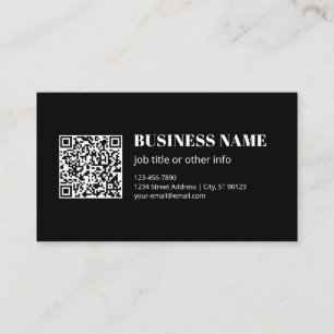 Cartão De Visita Código QR personalizado e texto retrô-moderno edit