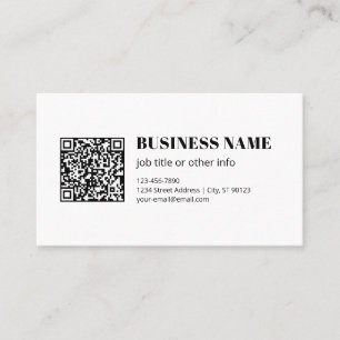 Cartão De Visita Código QR personalizado e texto retrô-moderno edit