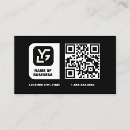 Cartão De Visita Código Qr personalizado moderno preto