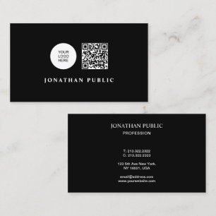 Cartão De Visita Código QR Personalizado Preto e Branco Carregue Se
