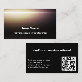 Cartão De Visita Código QR Personalizado Preto Moderno Profissional