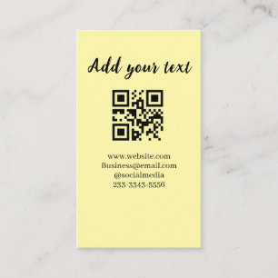 Cartão De Visita código QR personalizado simples adicione o texto d