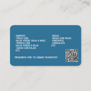 Cartão De Visita Código QR Personalizado Tamales