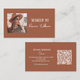 Cartão De Visita Código QR Personalizável de Maquiagem com Rótulo e