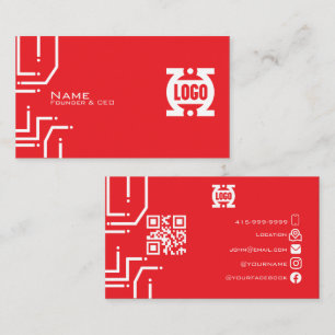 Cartão de Visita Código QR Placa de Circuito RedTe