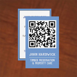 Cartão De Visita Código QR Preservação de Madeira e Cuidado com Pro