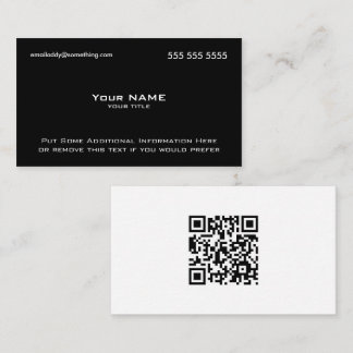 Cartão De Visita Código QR preto moderno