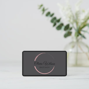 Cartão De Visita Código QR preto monogramado de Salão Elegante Mode
