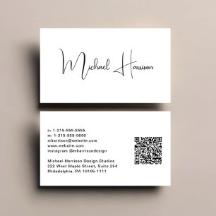 Cartão De Visita Código QR Professional de Script de Assinatura Mod