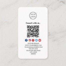 Cartão De Visita Código Qr Professional Mídia social Conecte-se con