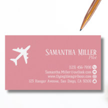 Código QR Profissional Aviação Rosa Branco Persona
