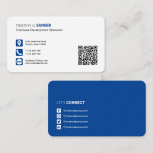Cartão De Visita Código QR profissional com ícone de mídia socia