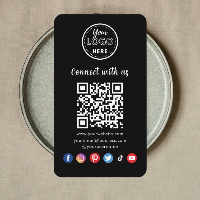 Cartão De Visita Código QR profissional conectado às mídias sociais (Criador carregado)