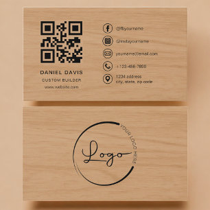 Cartão De Visita Código QR Profissional de Construtor Personalizado
