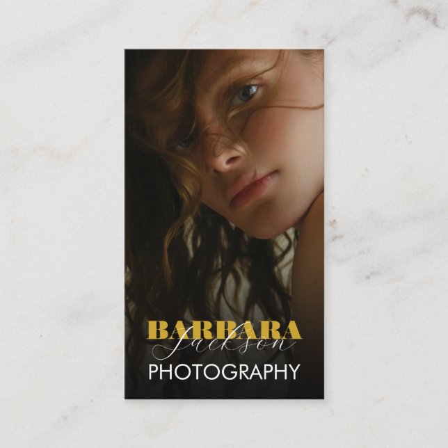 Cartão De Visita Código qr profissional de fotografia (Frente)