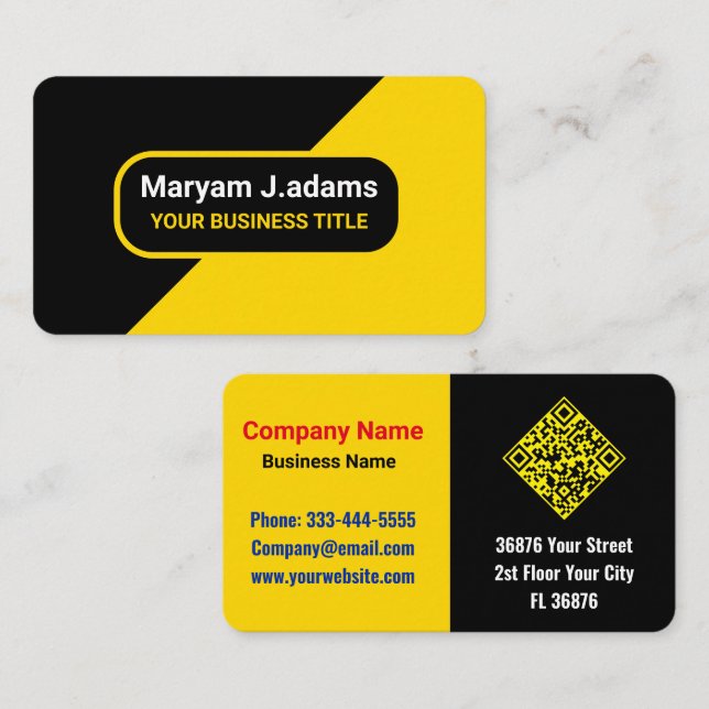 Cartão De Visita Código QR profissional de luxo Dourado (Frente/Verso)