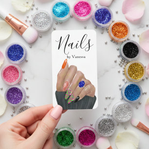Cartão De Visita Código QR Profissional de Manicure de Salão de Unh