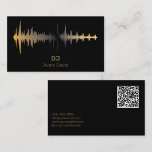 Cartão De Visita Código QR Profissional de Música e Ritmo de DJ Mod