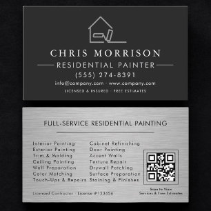 Cartão De Visita Código QR Profissional de Pintura Residencial