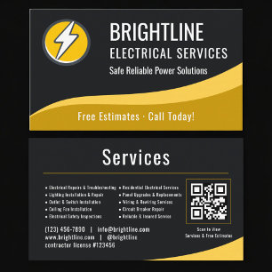 Cartão De Visita Código QR Profissional Eletricista