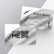 Código QR Profissional Minimalista Branco Prata Pi