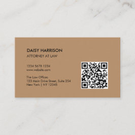 Cartão De Visita Código QR profissional mínimo castanho claro